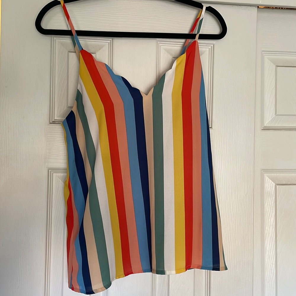 striped tank adjustable straps